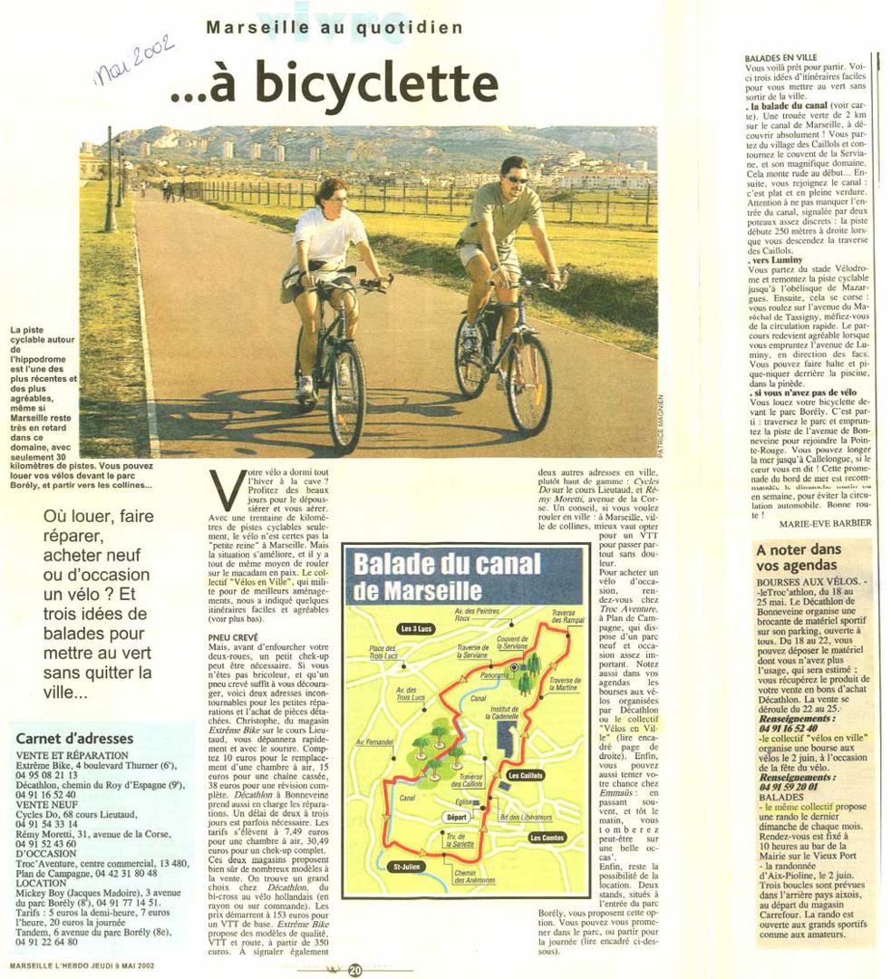 2002.05.09.Marseille lHebdo.A bicycletter 983x1080