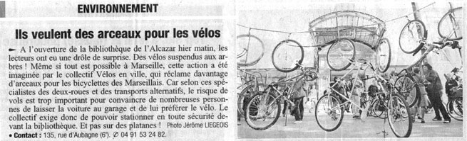 2005.11.20.LaProvence.Ils veulent des arceaux pour les vélos