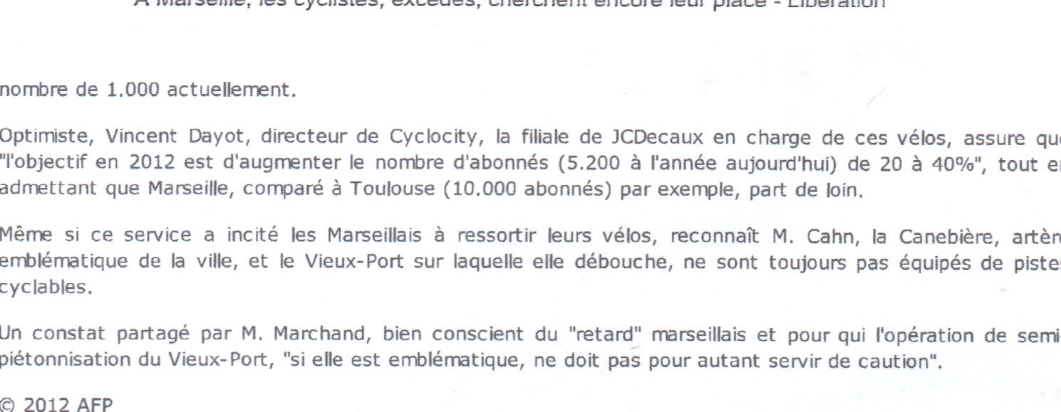2012.03.21.Libération2.A Marseille les cyclistes excédés cherchent encore leur place