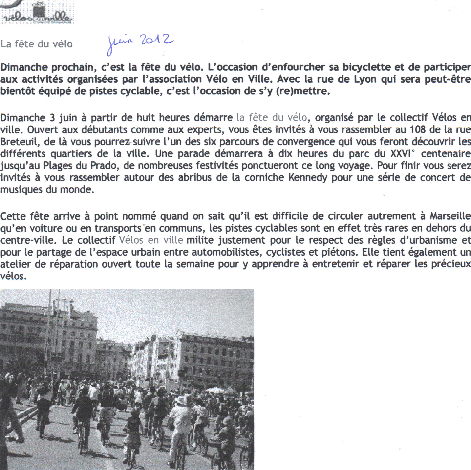 2012.06.Quartiers de vie. La fête du vélo