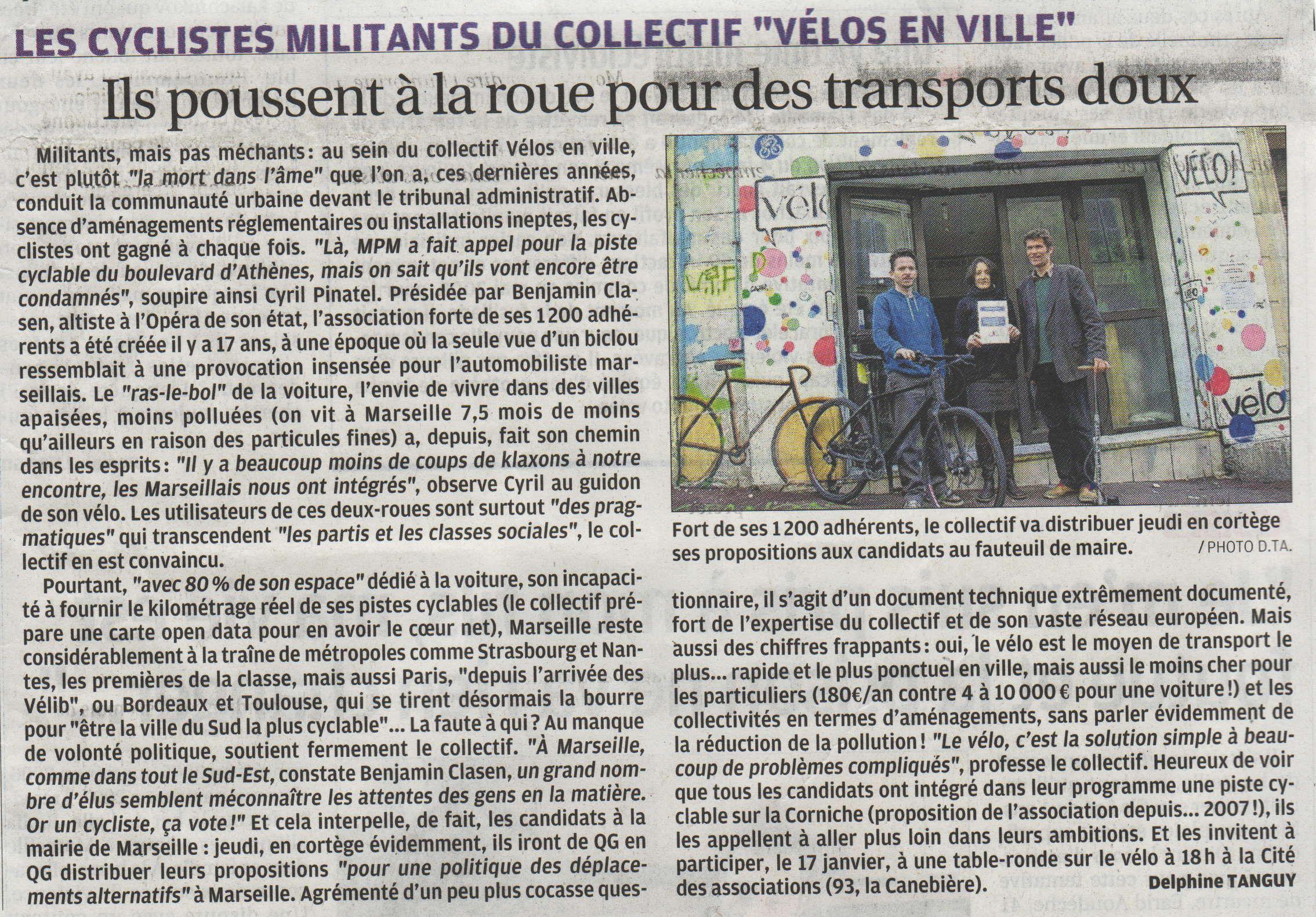 Collectif Vélos en Ville Livre Blanc Municipales Marseille Politique cyclable