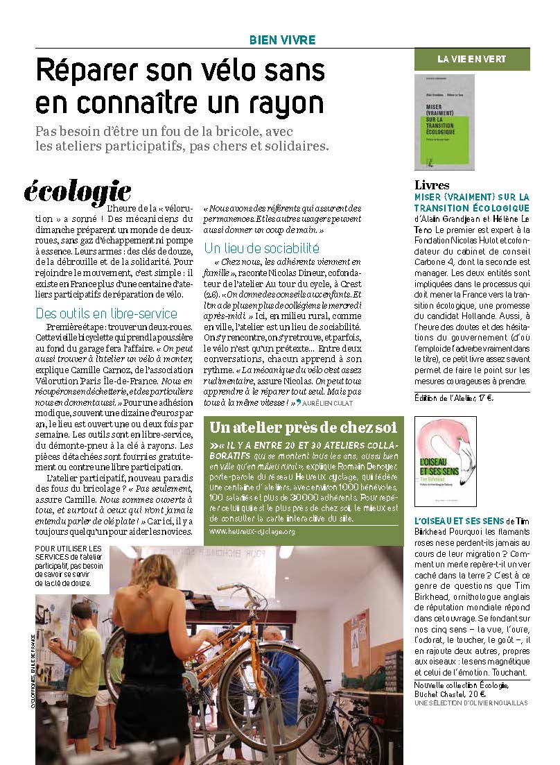 Collectif Vélos en Ville Marseille Atelier participatif et solidaire La Vie mars 2014