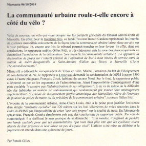 Marsactu, 6 octobre 2014 - Collectif Vélos en Ville