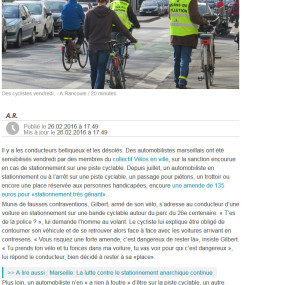 20 Minutes, le 26 février 2016 - Collectif Vélos en Ville