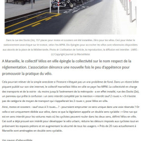 La Marseillaise, le 18 avril 2016 - Collectif Vélos en Ville