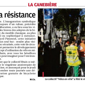 La Provence, le 19 septembre 2016 - Collectif Vélos en Ville