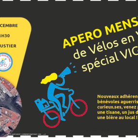 Apéro mensuel - Vigilo - Jeudi 12 décembre 2019 ! - Collectif Vélos en Ville