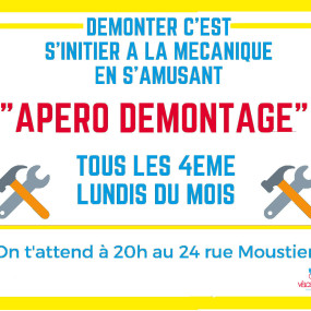 Prochain apéro démontage le lundi 26 octobre 2020 - Collectif Vélos en Ville